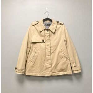 Zara Classic Tan Women's Jacket Womens Medium Khaki‎ Classic Gingham Lining